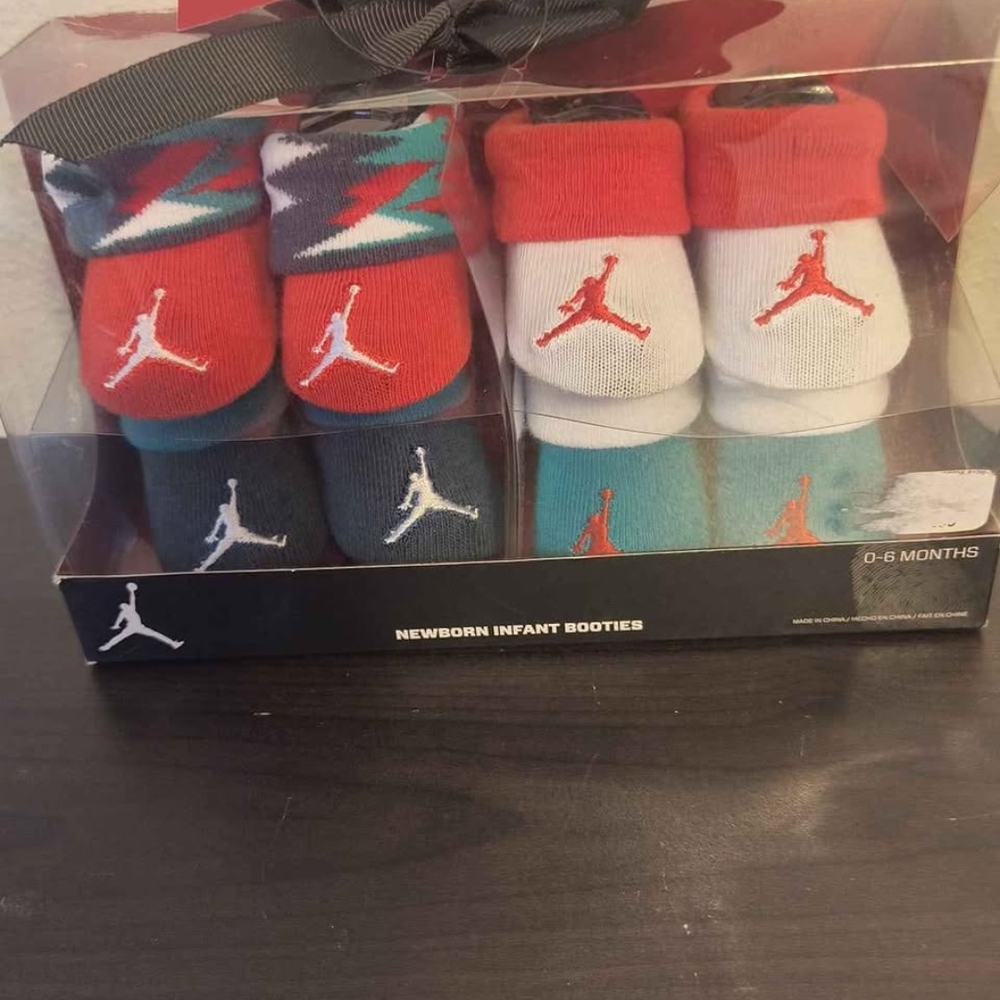 Jordan Newborn Booties Set - Red, White, Blue, Teal